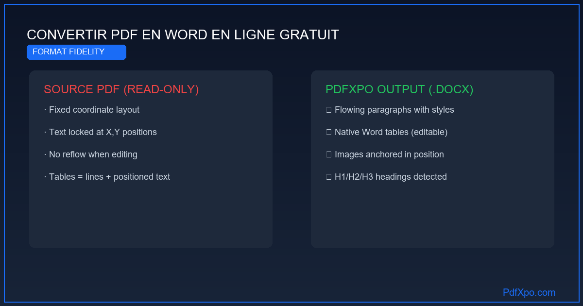 Convertir PDF en Word gratuitement en ligne – rapide et précis