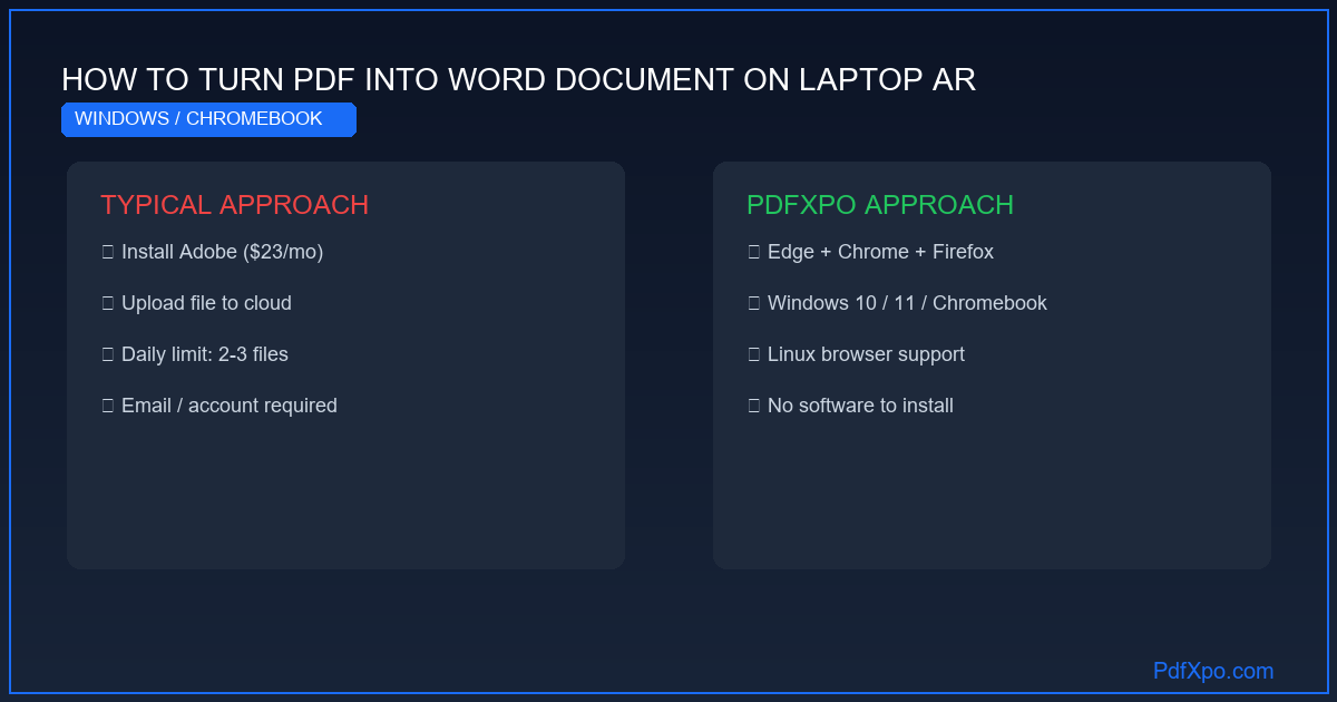 تحويل PDF إلى مستند Word على الكمبيوتر المحمول – مجاناً