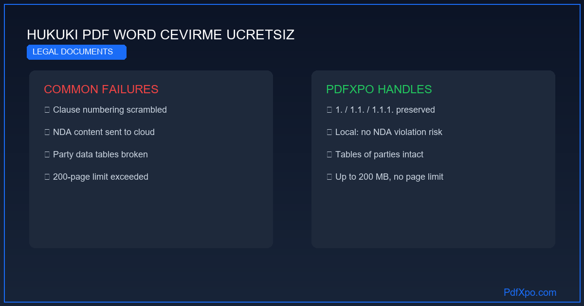 Hukuki PDF'i Word'e çevir – ücretsiz