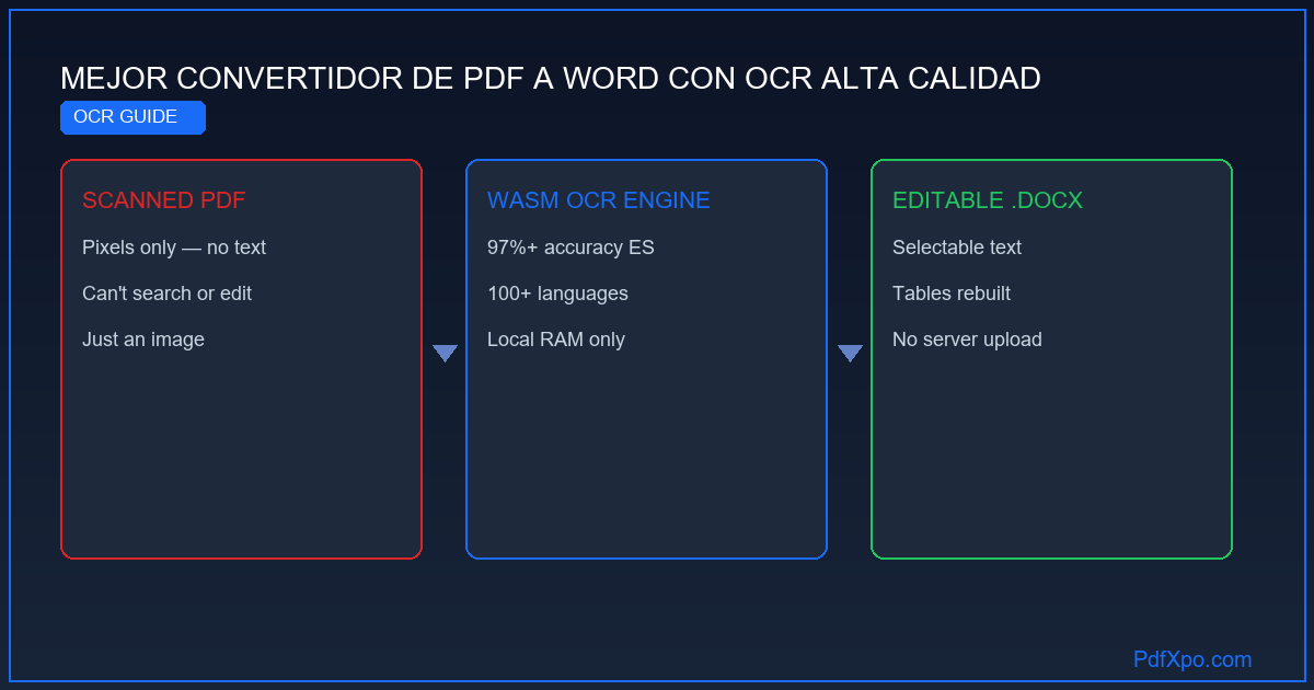 Mejor convertidor PDF a Word con OCR de alta calidad – gratis